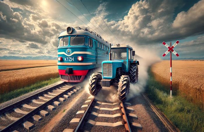 "Атырау-Алматы" пойызының машинисі трактормен соқтығысуға жол бермеді