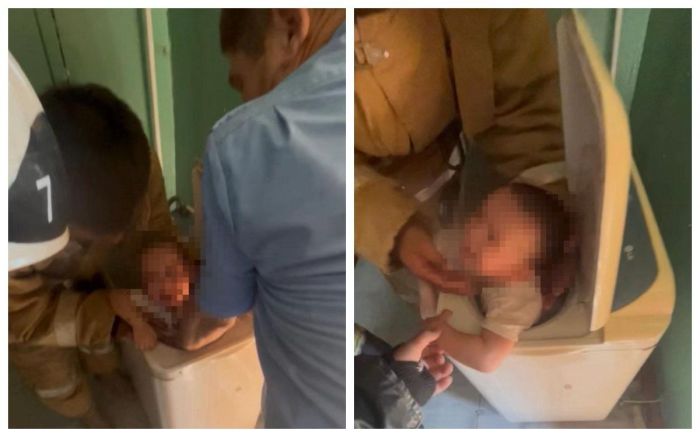 Балақай кір жуғыш машинадан шыға алмай қалды