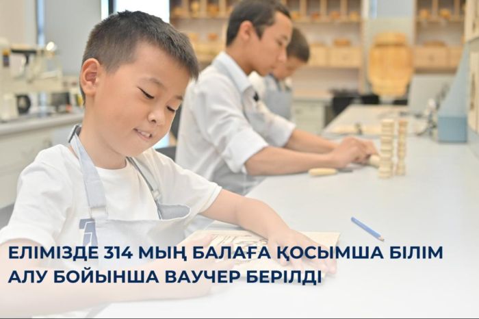Елімізде 314 мың балаға қосымша білім алу бойынша ваучер берілді