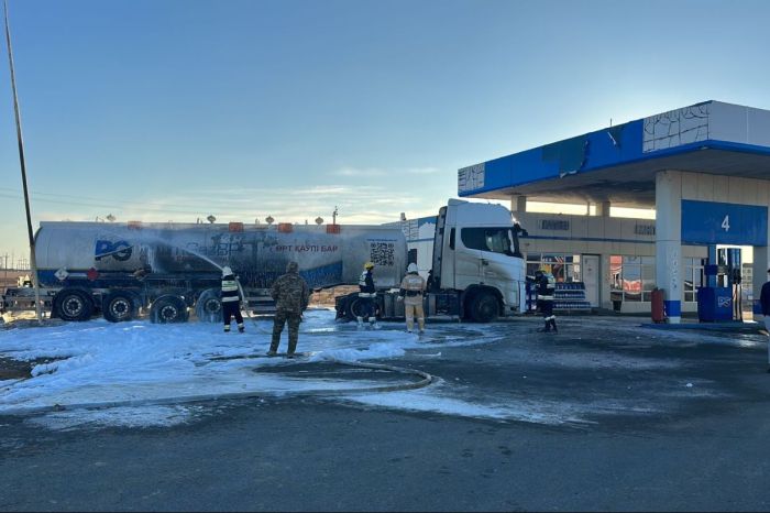 Құлсарыда «PromGaz» газ құю бекеті аумағында өрт шықты