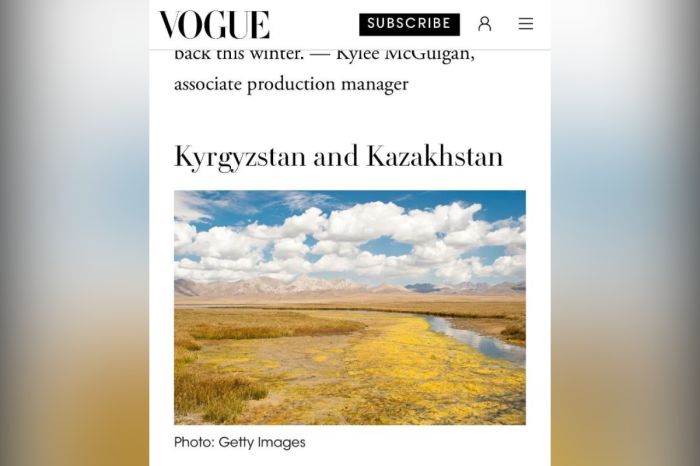 Қазақстан Vogue журналы ұсынған үздік 14 туристік бағыттың қатарына енді. Ерекше назар — Алматыда
