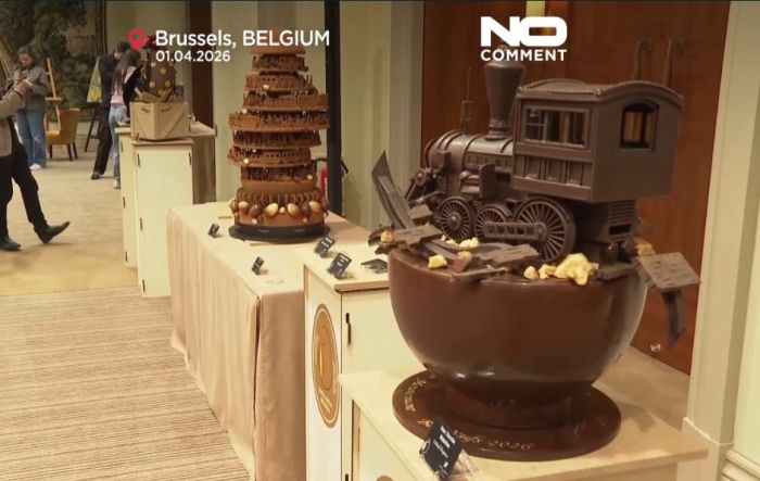 Бельгияда Пасхаға арналған шоколадтан алып мүсіндер жасалды