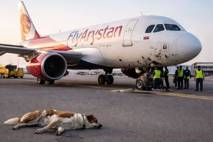 Шымкент әуежайында FlyArystan ұшағы итті қағып кетті