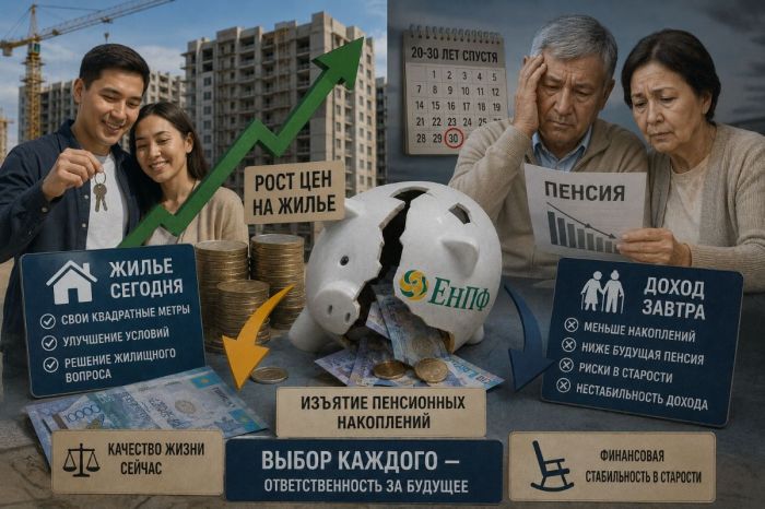 ​Бүгін пәтер алу, әлде ертең зейнетақы аз болады: Қазақстандықтарда қандай таңдау болды?