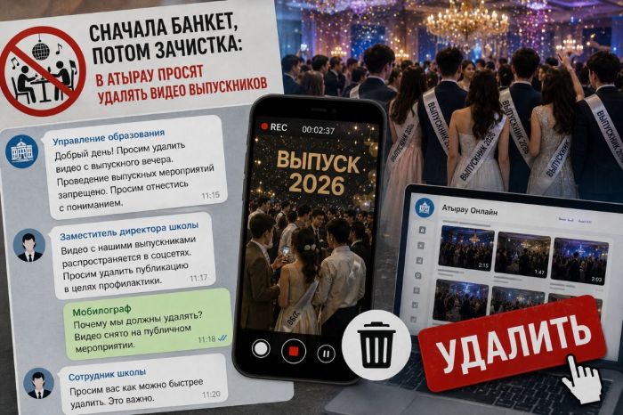 Атырауда түлектер банкетінен кейін видеоларды өшіруді сұрауда