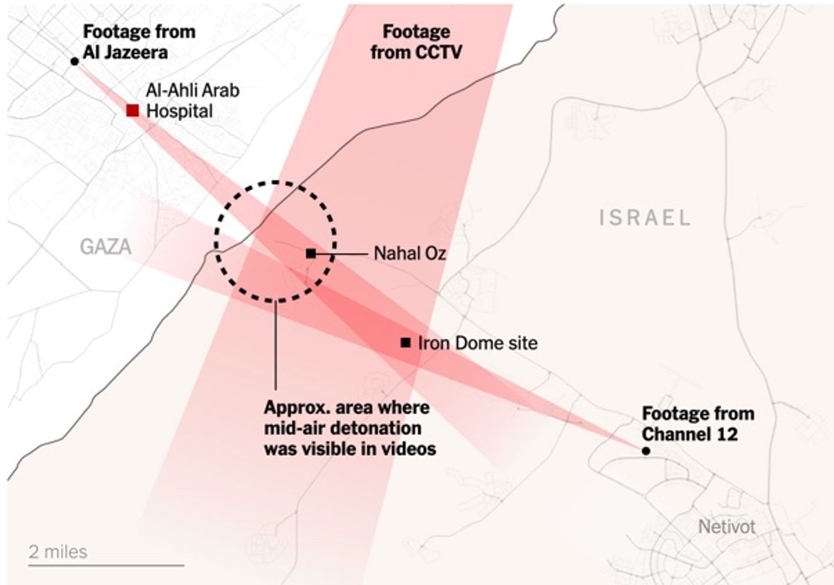 Ракета с видео Al Jazeera, похоже, была запущена с территории Израиля,  однако ударила по больнице не она — анализ The New York Times — новости на  сайте Ак Жайык