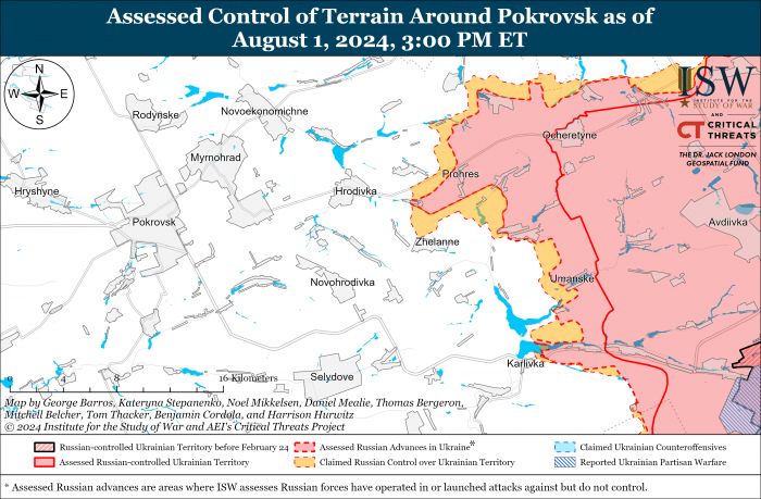 ISW: Россия медленно, но уверенно продвигается в направлении Покровска