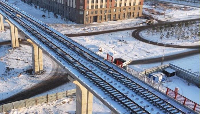 Полкилометра рельсов проложили на участке LRT 