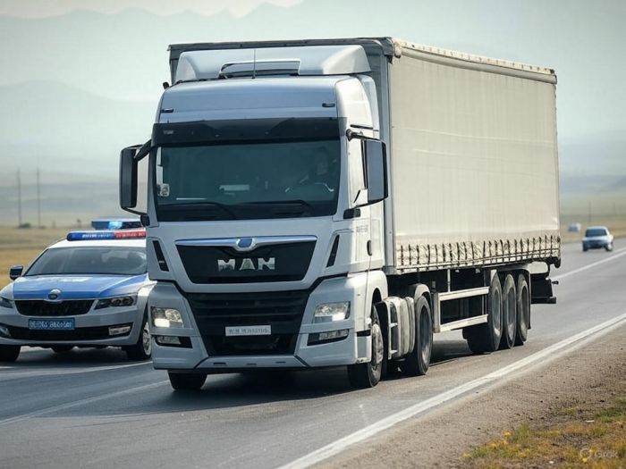 Без номеров и документов: водитель грузовика поплатился на столичном посту