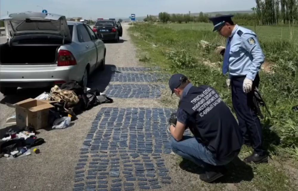 изъятая партия трамадола в Туркестанской области, стоп-кадр видео