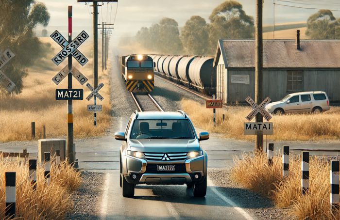 ДТП на железной дороге: водитель Mitsubishi Pajero столкнулся с грузовым составом и скрылся