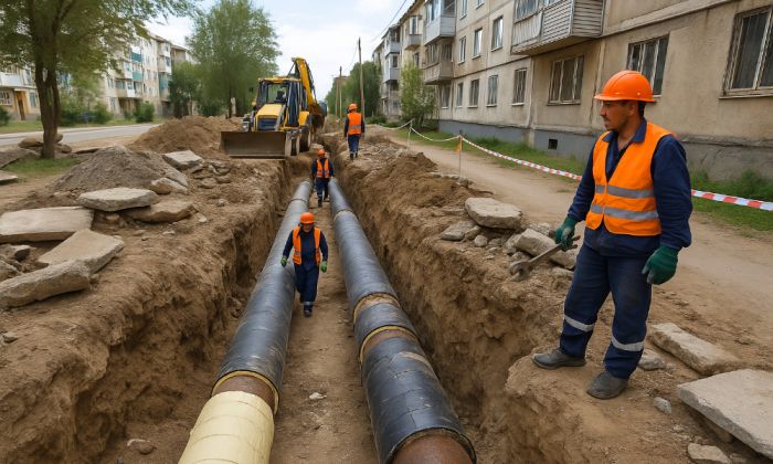 В Атырау обновят более 16 километров теплотрасс: работы идут на ключевых участках города