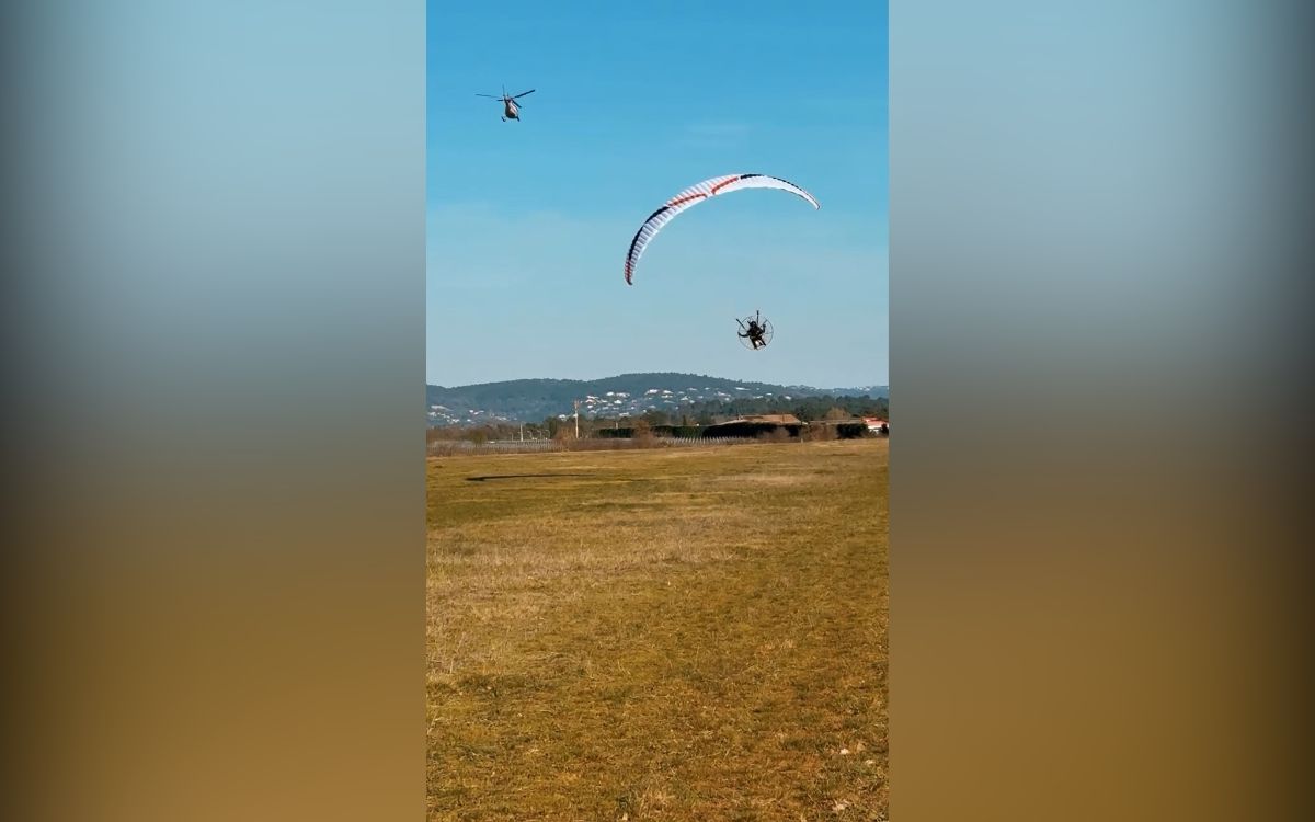 один из полетов Феликса Баумгартнера на параплане