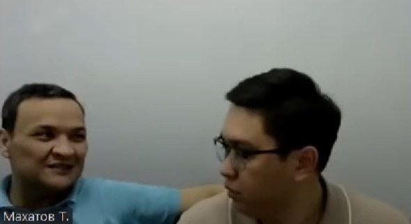 Талгат Махатов (слева), стоп-кадр видео Талгат Махатов (слева), стоп-кадр видео