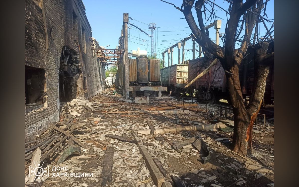 последствия удара БПЛА и ракет в Харьковской области