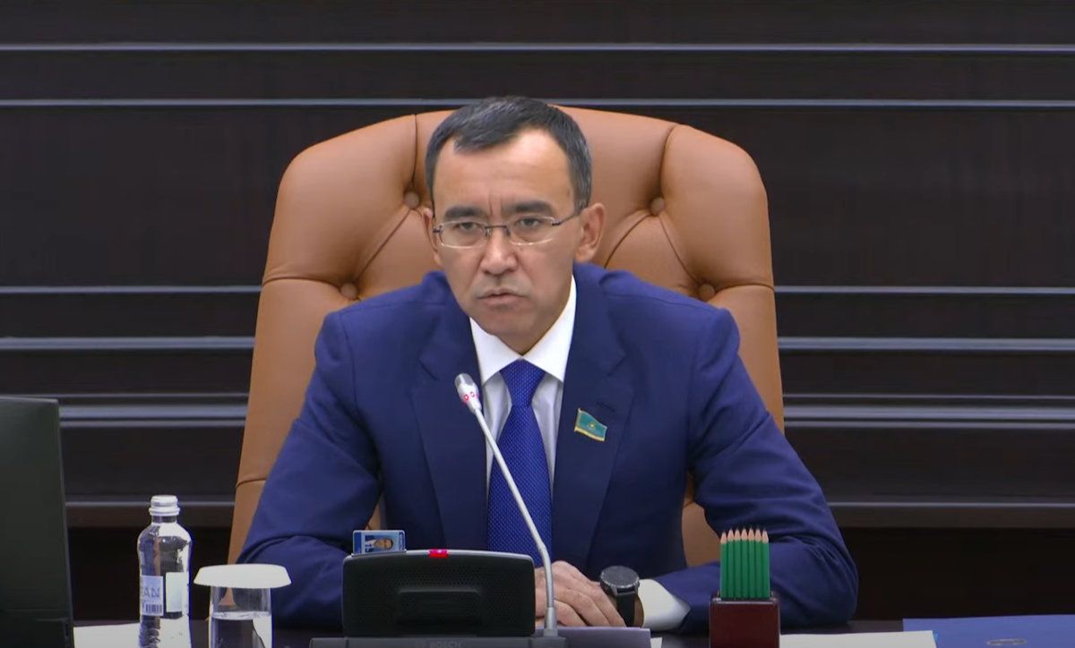 глава Сената Маулен Ашимбаев, стоп-кадр видео