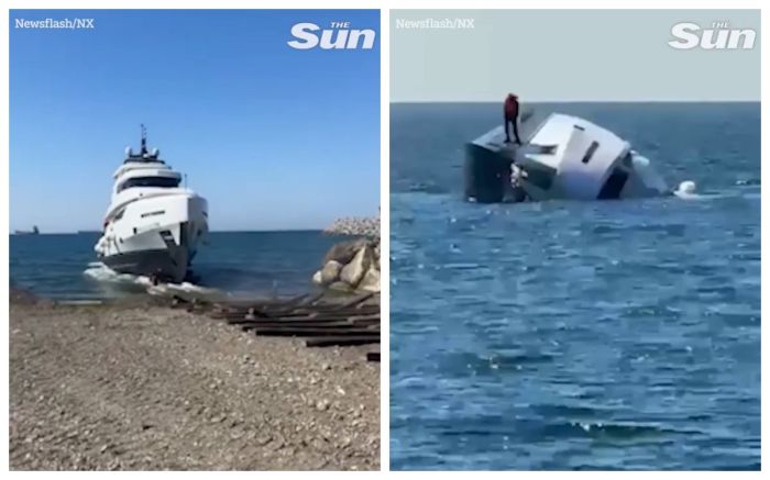 Элитная яхта за 700 тысяч евро затонула сразу после спуска на воду