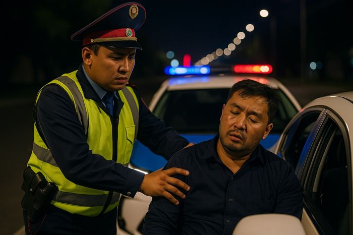 Майор полиции в Уральске попался пьяным за рулём служебной машины