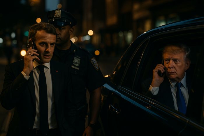 Президент Франции застрял в пробке из-за Трампа — и вынужден был идти пешком
