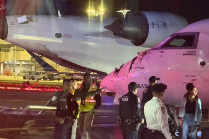 Стюардесса пострадала при столкновении двух самолётов в Нью-Йорке