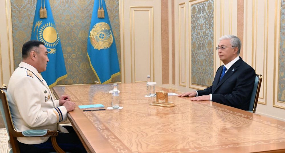 председатель КНБ Ермек Сагимбаев на приёме у президента Касым-Жомарта Токаева, фото Акорды