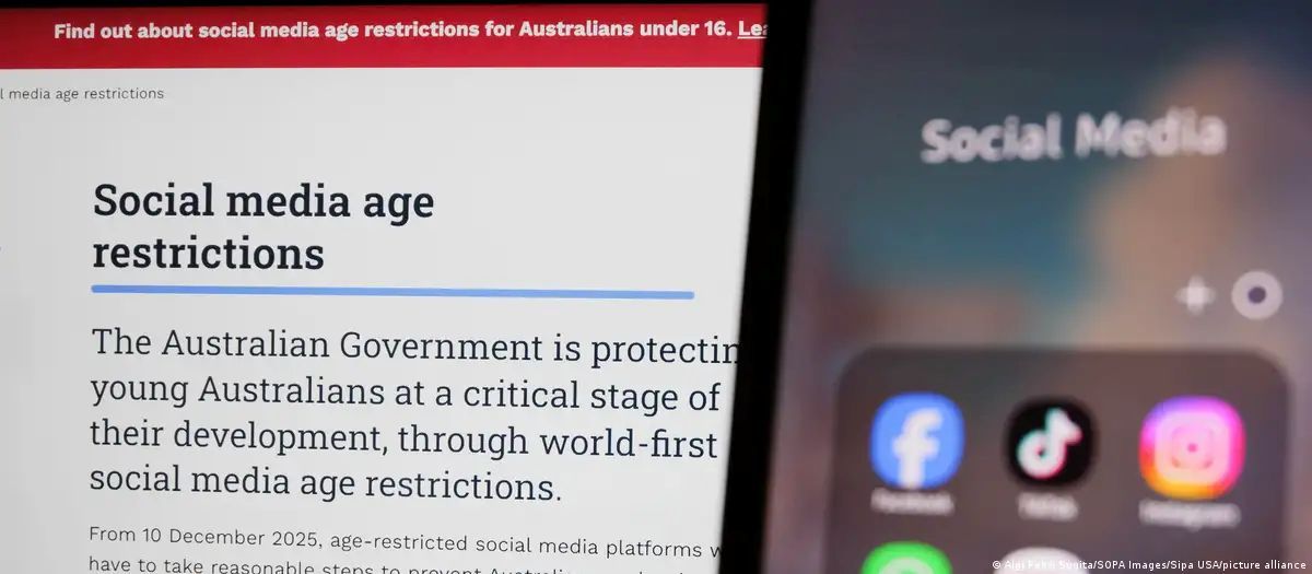 Информация о возрастном ограничении при пользовании соцсетями в Австралии/Фото: Algi Febri Sugita/SOPA Images/Sipa USA/picture alliance