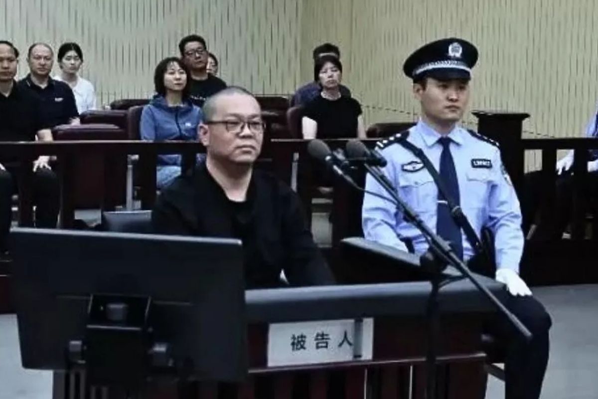 Бай Тяньхуэй во время заседания суда в городе Тяньцзинь / фото Intermediate People’s Court of Tianjin