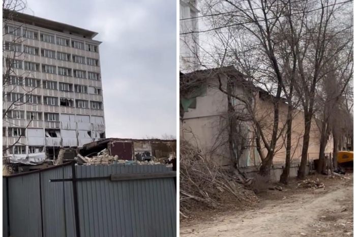 В Атырау стартовал демонтаж здания гостиницы «Ақ Жайық»