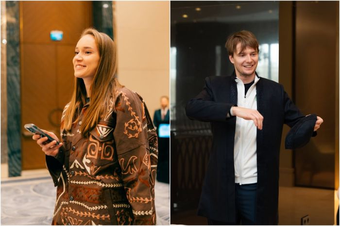 Рыбакину и Бублика одели в национальные костюмы в честь Наурыза