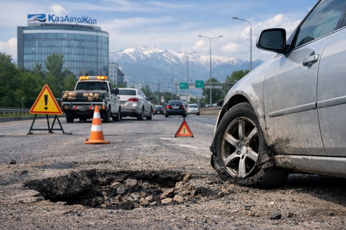 Казахстанцы судятся с «КазАвтоЖол» из-за разбитых дорог