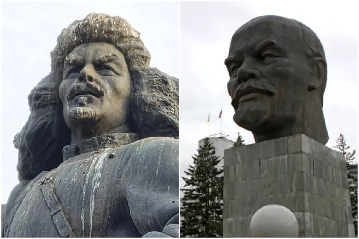 памятник Амангельды Иманова в Алматы и памятник Владимиру Ленину в Улан-Удэ