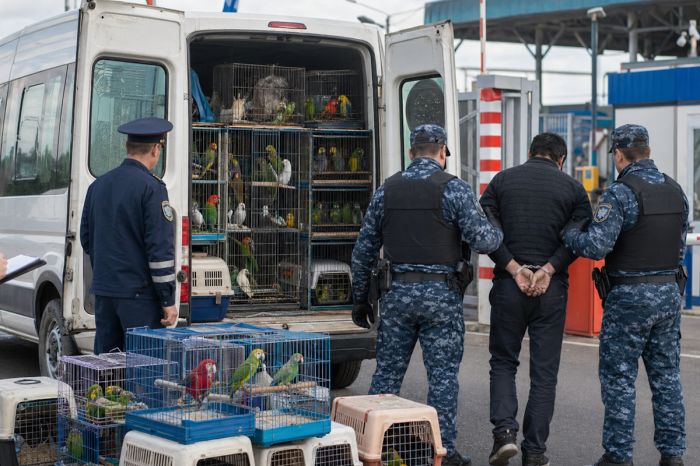 Сотню попугаев пытались провезти через границу с Казахстаном