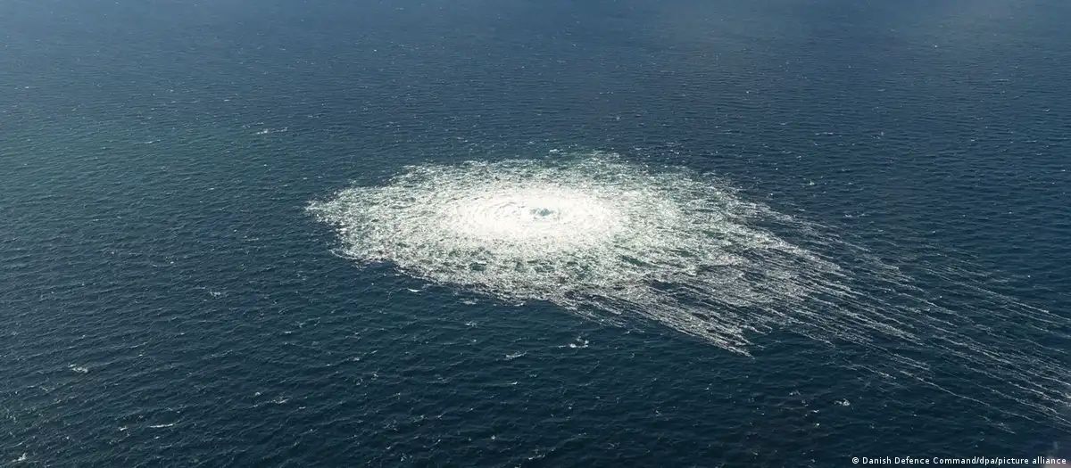 Поверхность моря над местом подрыва газопровода "Северный поток - 2"/Фото: Danish Defence Command/dpa/picture alliance