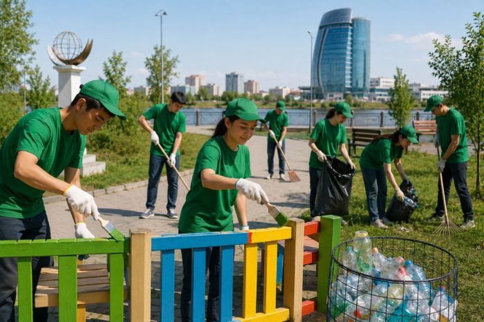 Мороженое за бутылки и путевки на курсы: как в Атырау будет зарабатывать молодежь в «Жасыл ел»