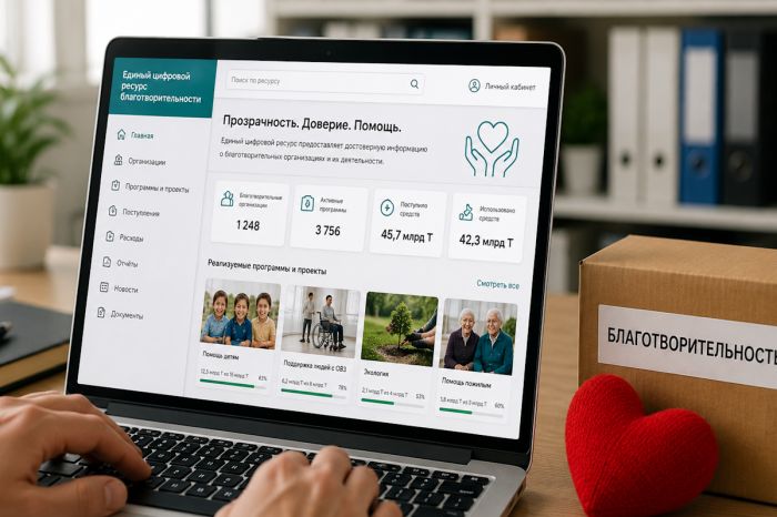 В Казахстане появится цифровая база данных о благотворительности