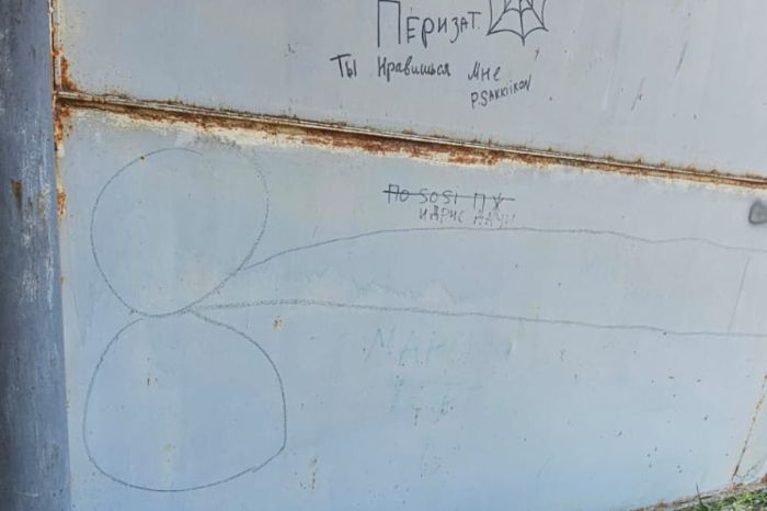 Ограду резиденции акима в Атырау разрисовали фаллосами
