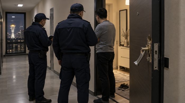 Пьяный астанчанин забрался в чужую квартиру к детям и избил их отца