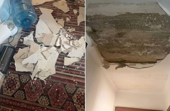 В Атырау женщина боится за детей после обрушения потолка в доме