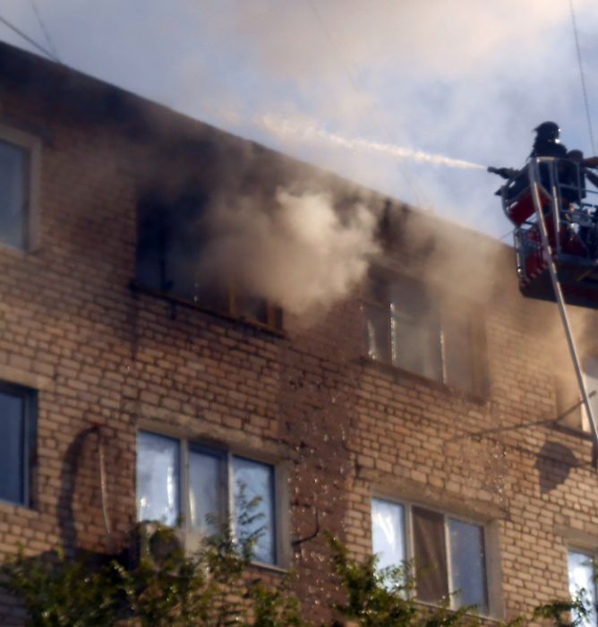 Пожар в общежитии на Баймуханова