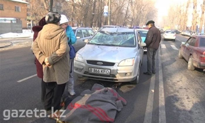 Водитель в Алматы сбив пешехода, умер от стресса