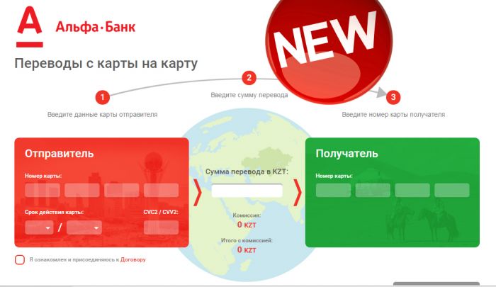 Alfaportal.kz: впервые в Казахстане денежные переводы по интернету на карту любого банка!