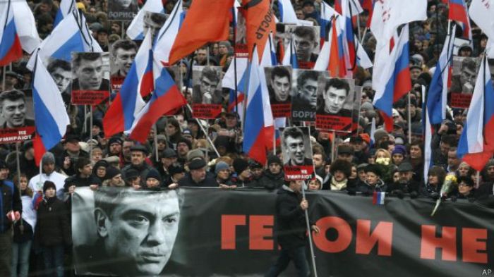 Шествие в память Бориса Немцова прошло в Москве