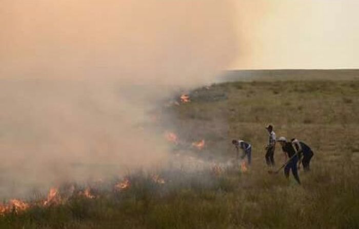 Ветер раздувает степные пожары