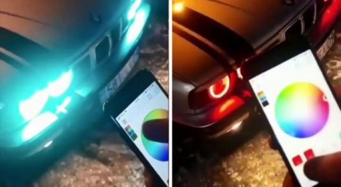 Видео с разноцветными фарами на авто прокомментировали в полиции РК