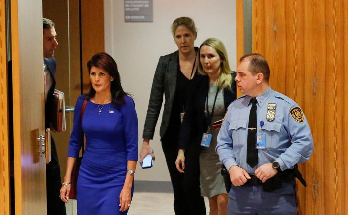 Хейли покинула Совбез ООН во время выступления посла Палестины 