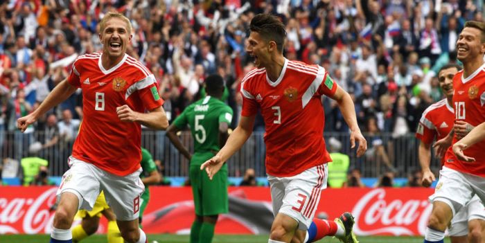 Сборная России забила пять голов в первом матче на чемпионате мира 