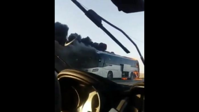 Автобус сгорел как спичка 