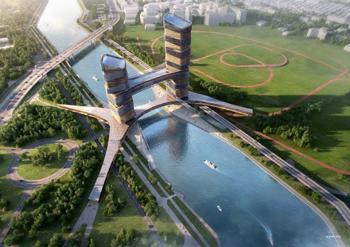 Мост с двумя башнями в 42 этажа хотят построить в Нур-Султане 