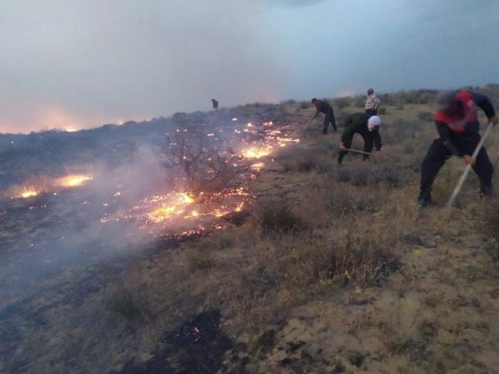 ​В Атырауской области произошёл первый в этом году степной пожар