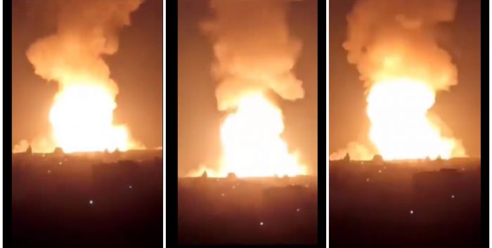 Появилось видео с места взрыва газопровода под Дамаском 